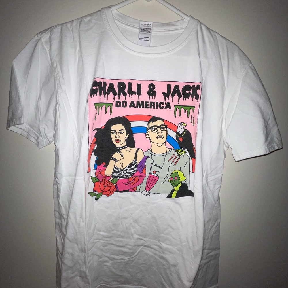 Charli XCX & Bleachers (Jack Antonoff) Do America 2015 Tour Tee Official Merch